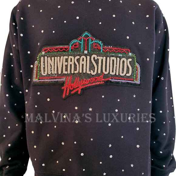 GUCCI SWEATSHIRT BLACK COTTON UNIVERSAL STUDIOS HOLLYWOOD CRYSTAL TOP sz L - Picture 9 of 15